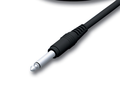 Maximum Speaker cable, 6.3mm to 6.3mm 2 conductor moulded, black sheath, 2 metre