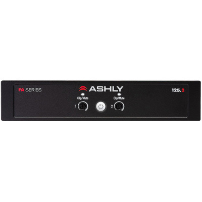 Ashly ½RU Power Amplifier 2 x125W @ 4/8 Ohms, 70/100V. Energy Star Certified