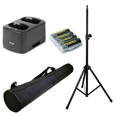 Parallel Deluxe accessory pack for Helix 765 PA's. Dual charger,4 x AA Batteries, Stand & stand bag