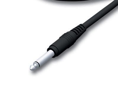 Maximum Speaker cable, 6.3mm to 6.3mm 2 conductor moulded, black sheath, 5 metre