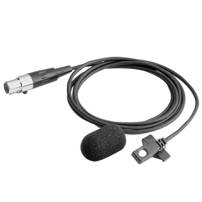 Parallel Professional slimline electret lapel mic, comes with lapel clip, windsock and TA4F