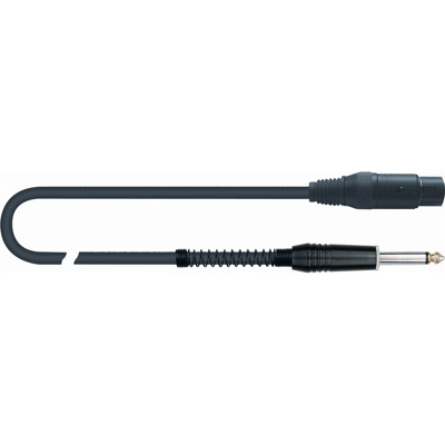 QuikLok Black Series Cable - 6.3mm straight mono jack to 3P Female XLR 6M