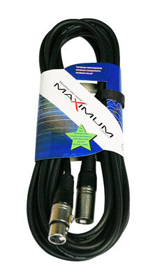 Maximum 5 metre XLR to XLR mic cable, black cable, nickel plated connectors