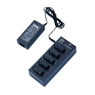 Pliant Five-Bay battery charger package for charging Pliant Lithium-Polymer batteries. Inc.5 batts.