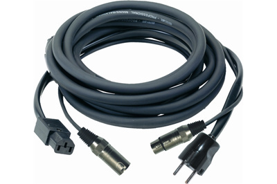 QuikLok Signal/Power cable XLR female socket 240v plug to XLR male plug & IEC cable mount socket 15M