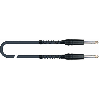 QuikLok Black Series Cable - 6.3mm straight stereo jack to 6.3mm straight stereo jack 2M