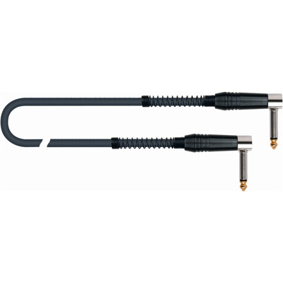 QuikLok Black Series Cable-Patch - mono 6.3mm right angle jack to mono 6.3mm right angle jack 20cm