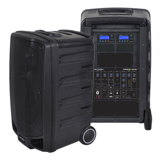 Parallel Helix 2510, 250 watt (200 watt RMS) 10" two way, portable PA system Bluetooth Player 650MHz