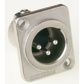 Amphenol male panel mount 3 pin XLR, nickel metal, solid machined pins